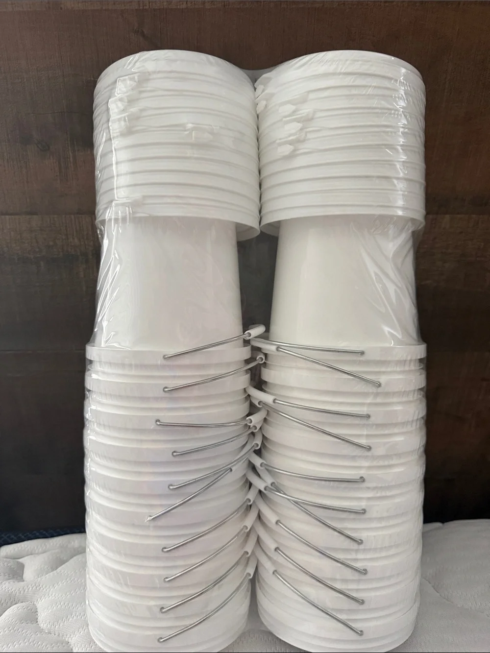 White Party Plastic Buckets - Pack of 24